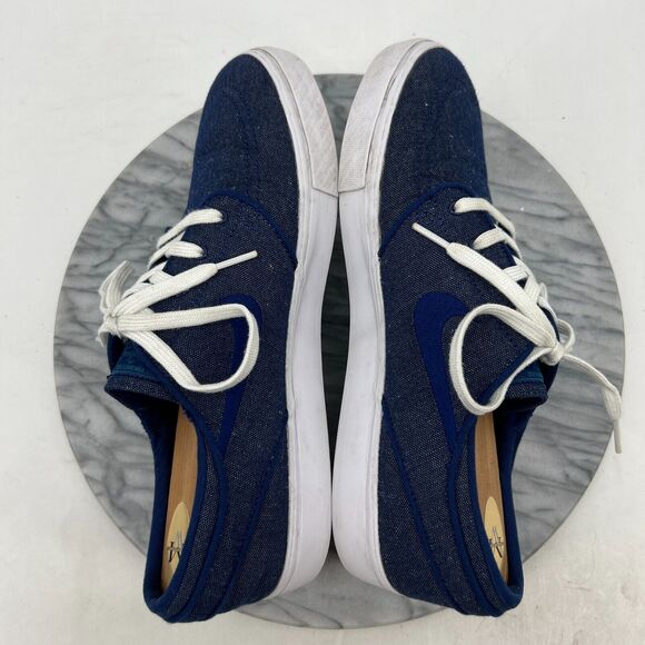 Nike Stefan Janowski Sneakers Mens 10 Blue Denim Canvas Low Top Skater Shoes - Picture 6 of 11